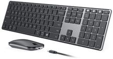 Combo de teclado y ratón inalámbricos Bluetooth recargables multi-dispositivo picture