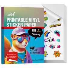 105 Sheets Printable Vinyl Sticker Paper for Inkjet Printer Cricut,included ... picture