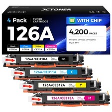 126A Toner 4-Pack CE310A CE311A CE312A CE313A for Laser Pro CP1025 M175 M275Set picture