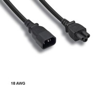[10X] 3ft 18 AWG 3 Prong Power Cable IEC-60320 C14 to C5 10A/300V SJT Black picture