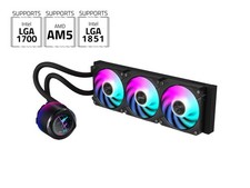AORUS WATERFORCE X II 360 Liquid CPU Cooler, 360mm Radiator with 3x 120mm low picture