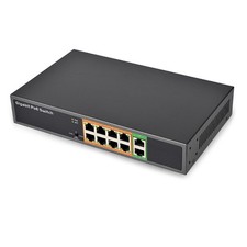 10 Port Gigabit Ethernet Switcher 8 PoE Port 2 Uplink Port Easy Installation picture