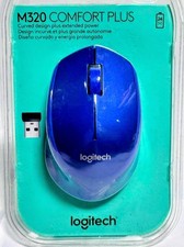 *** Brand New in pack- Logitech M320 Comfort Plus Wireless Mouse Blue 910-004353 picture