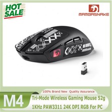 MAMBASNAKE M4 Tri-Mode Wireless Gaming Mouse 52g 1KHz PAW3311 24K DPI RGB For PC picture