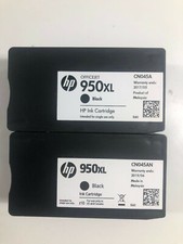 2 - HP 950XL Genuine OEM Black Ink Cartridge Exp 05/2017 & 06/2019 picture