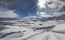 Landscape nature winter snow hills sunlight snowy Custom Gaming Mat Desk picture