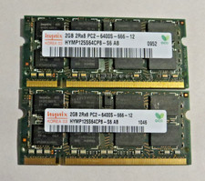 4GB Kit 2x2GB DDR2 800MHz Laptop RAM Hynix HYMP125S64CP8-S6 AB Rev Pair picture