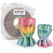 10 Pack SUNLU Silk PLA+ Rainbow 01 3D Printer Filament 1.75mm 1KG Shiny Gradient picture