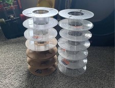 Lot of 16 Empty Clear Plastic 1.75mm 3D Printer Filament Spools picture