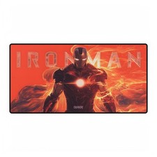 Marvel Iron Man Fire Flames Typography Red Background Mouse Pad Desk Mats picture