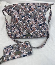 Vera Bradley Ultralight HOBO Shoulder Bag In Petite Exuberant Floral W/ Wallet picture
