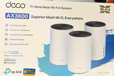 TP-Link Deco X3600 AX3600 Tri-Band Mesh Wi‑Fi 6 System White 3-Pack picture