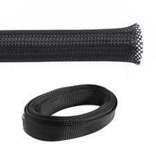 PET Expandable Braided Sleeving 3/8” Inch 500’ Ft - Black picture
