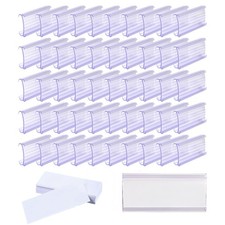 50 PCS Plastic Wire Shelf Rack Label Holder Display Clips Fits 11/4 Inch picture