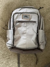 High Sierra Gray Polyester Laptop Backpack 15 in Padded Pockets Adjustable Strap picture
