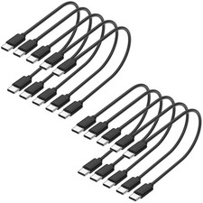 10-Pack USB C Charger Cable, Multipack 60W Fast Charge C to C 1 foot, Black picture