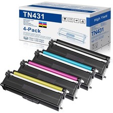 TN431 Toner Cartridge 4 Pack Compatible Black Cyan Yellow Magenta High Yield picture