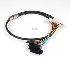 New External Mini SAS HD SFF-8644  to 4 x 29-Pin SAS SFF-8482 Power Cable 1M US picture