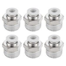 6Pcs Pneumatic Fitting, 6mm Tube OD x 3/8