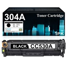 1-Pack 304A Black Toner Cartridge with Chip for HP CP2025, CM2320 MFP CC530A picture