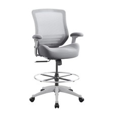 Drafting Chair 400lb Mid Back Mesh Ergonomic Adjustable Grey 20100D BOLISS Desk picture