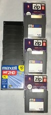 Maxell 3.5 High Density Floppy Disk 10 Pack MF 2HD + 3 iomega Zip Floppy NEW picture