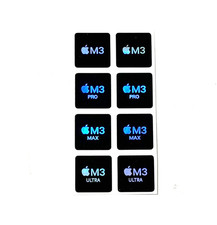 2Pcs fits Apple M3 Chip Holographic Sticker Decal Badge Label 18mm x 18mm picture