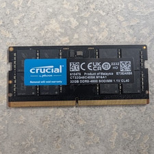Crucial 32GB (1x32GB) DDR5-4800 SODIMM Laptop Memory Module RAM CT32G48C40S5 picture