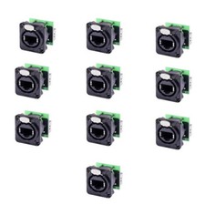 10 Neutrik NE8FDP-B Ethercon Ethernet Pass-Through Panel Mount Connectors -Black picture