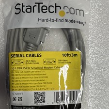 StarTech.com RS232 Null Modem Cable DB9 Female to Female 10ft Gray SCNM9FF picture