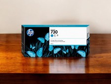 New HP 730 Cyan 300 ml Original DesignJet Ink Cartridge, P2V68A picture