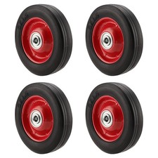 4-Pack 6-inch Solid Rubber Replacement Tires with 5/8-inch Axle Flat Free picture