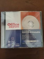 Sealed Office Depot 52x CD-R Printable 10Pk SlimCase 700MB 80Min Music Data Phot picture