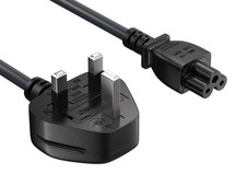 3ft BS1363 to C5 England UK Power Cord with Fuse, for Notebook, 18AWG, Black picture
