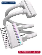UNIFAS ARGB 24-Pin PSU Extension Cable, Unified Dual-Tube, White | 16AWG Tinned picture