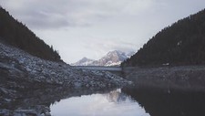 Landscape nature mountains lake dam snowy Custom Gaming Mat Desk picture