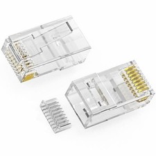 1000 Pcs Premium CAT6 8P8C RJ45 Modular Plug Connector End with Load Bar Insert picture