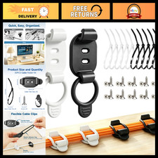 10 Sets Adjustable Cable Management Clips - Self Adhesive Cord Organizer, Reusab picture