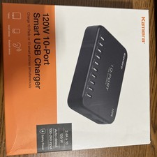 Kamera 120W 10-Port Smart USB Charger Hub Auto-Detect 2.4A Output Black picture