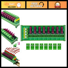 8 Channel DIN Rail Mount Terminal Block Power Distribution Fuse Module 5-32V picture