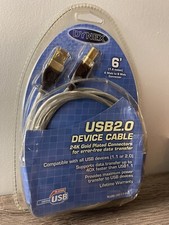 Dynex USB 2.0. A-B DEVICE CABLE 6 FEET 1.8 m NEW SEALED picture