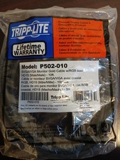 Tripp Lite P502-010 SVGA/VGA Monitor Gold 10ft Cable w/RGB Coax HD15 M/M picture