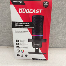 HyperX DuoCast USB Condenser Mic RGB, Shock Mount, Cardioid/Omni, Black picture