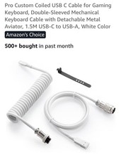 Coiled Usb C Cable Gaming Keyboard 1.5m USB-C to USB-A picture