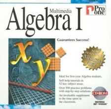 Multimedia Algebra I PC CD learn math tutorials practice problems & solutions picture