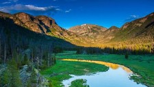 Landscape forest mountains river Custom Gaming Mat Desk picture