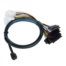 Mini SAS HD SFF-8643 to 4X SAS SFF-8482 with Power Server High Speed Cable picture