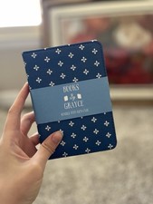 BOOKS BY GRAYCE Dark Blue White Flower Patterned Kindle 11th Gen Case 6x4” picture
