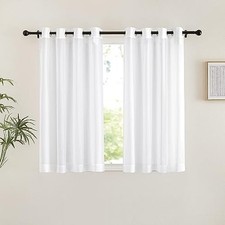  Bedroom Sheer Curtains 54 inch Length - Grommet 54
