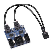 4 in 1 Internal USB Splitter Cable Electop 9 pin USB Header Male 1 to 4 Femal... picture